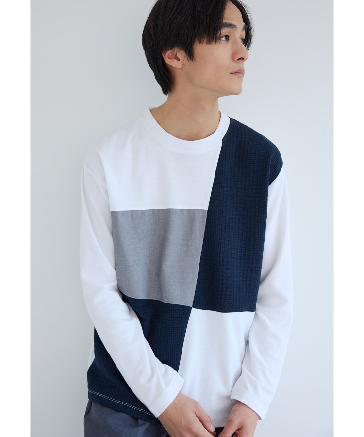 ザ ショップ ティーケー（メンズ）(THE SHOP TK(Men))のパネルブロッキング長袖Tシャツ1