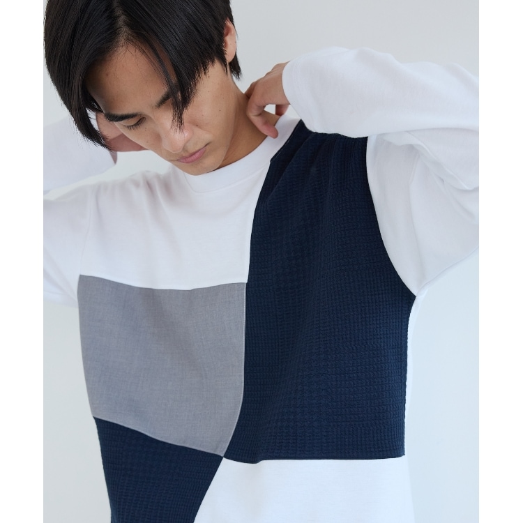 ザ ショップ ティーケー（メンズ）(THE SHOP TK(Men))のパネルブロッキング長袖Tシャツ カットソー