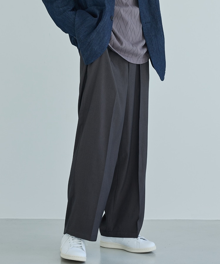 ザ ショップ ティーケー（メンズ）(THE SHOP TK(Men))のツイルワイドスラックス4