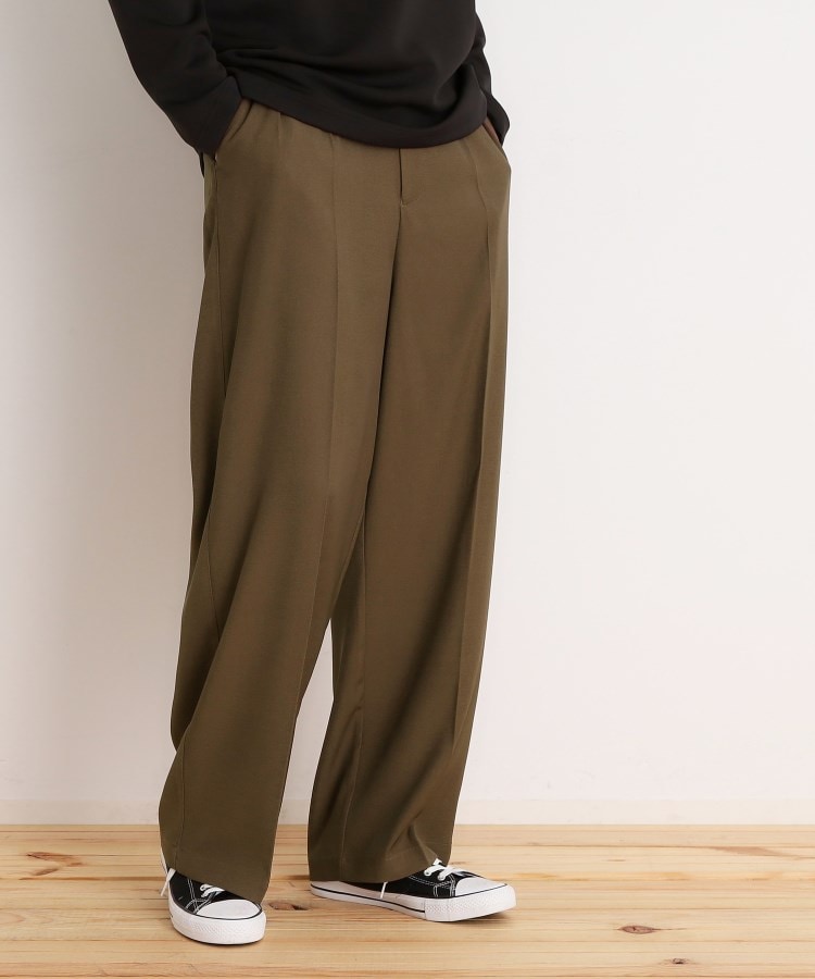 ザ ショップ ティーケー（メンズ）(THE SHOP TK(Men))のツイルワイドスラックス ブラウン(043)