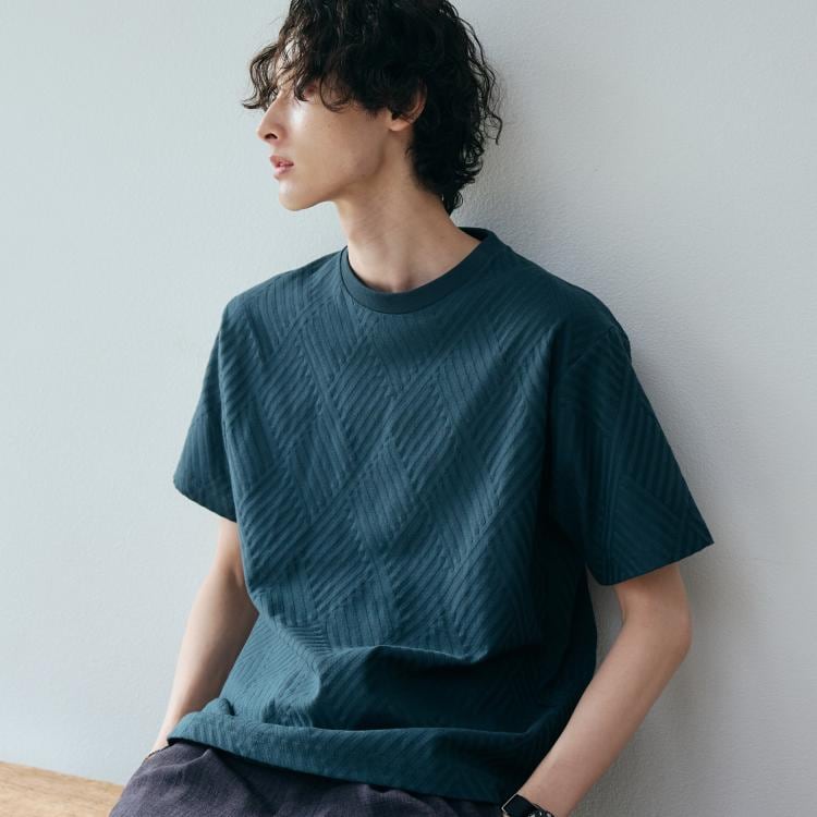 ザ ショップ ティーケー（メンズ）(THE SHOP TK(Men))のリンクスジャカード半袖Ｔシャツ カットソー
