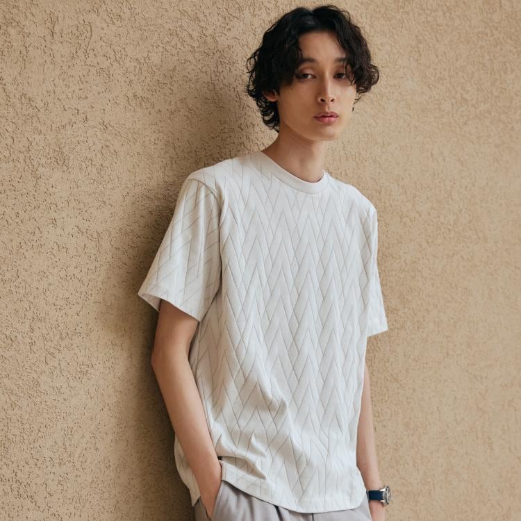 ザ ショップ ティーケー（メンズ）(THE SHOP TK(Men))のジオメトリックリンクス半袖Ｔシャツ カットソー