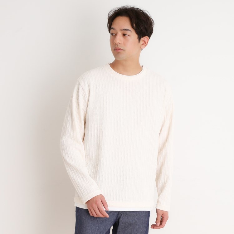 ザ ショップ ティーケー（メンズ）(THE SHOP TK(Men))のシェニールケーブルプルオーバー 新色追加 カットソー