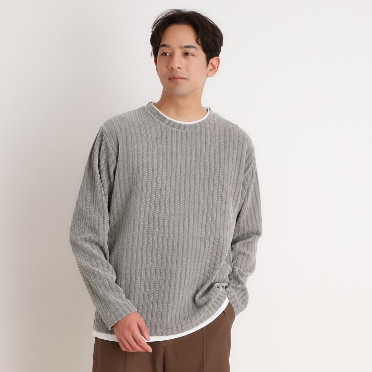 ザ ショップ ティーケー（メンズ）(THE SHOP TK(Men))のシェニールケーブルプルオーバー 新色追加 カットソー