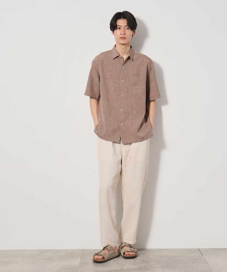 ザ ショップ ティーケー（メンズ）(THE SHOP TK(Men))のリネンライク半袖シャツ セットアップ可10