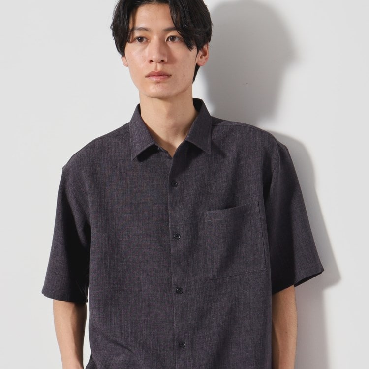 ザ ショップ ティーケー（メンズ）(THE SHOP TK(Men))のリネンライク半袖シャツ セットアップ可 カジュアルシャツ
