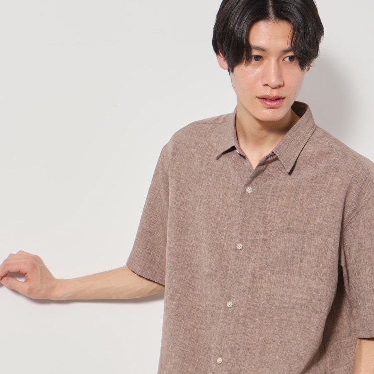 ザ ショップ ティーケー（メンズ）(THE SHOP TK(Men))のリネンライク半袖シャツ セットアップ可 カジュアルシャツ