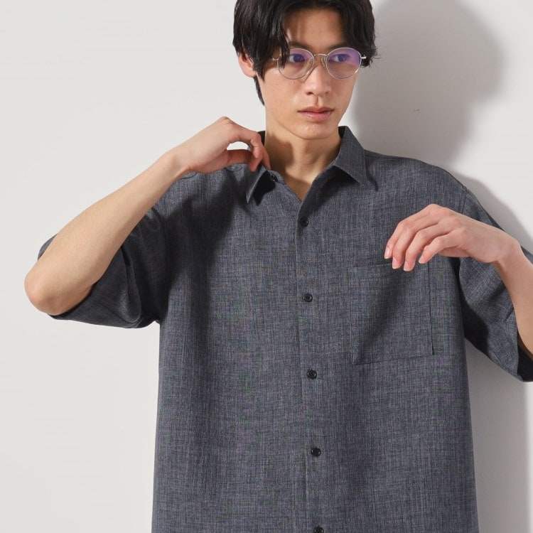 ザ ショップ ティーケー（メンズ）(THE SHOP TK(Men))のリネンライク半袖シャツ セットアップ可