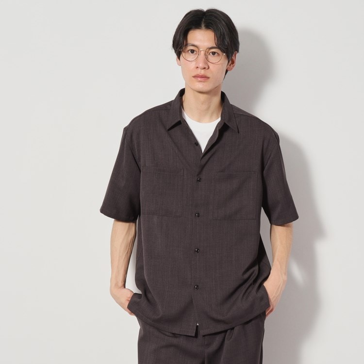 ザ ショップ ティーケー（メンズ）(THE SHOP TK(Men))のドライポリ半袖シャツ　セットアップ可/吸水速乾/軽量 カジュアルシャツ