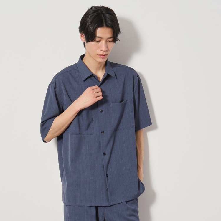 ザ ショップ ティーケー（メンズ）(THE SHOP TK(Men))のドライポリ半袖シャツ　セットアップ可/吸水速乾/軽量 カジュアルシャツ