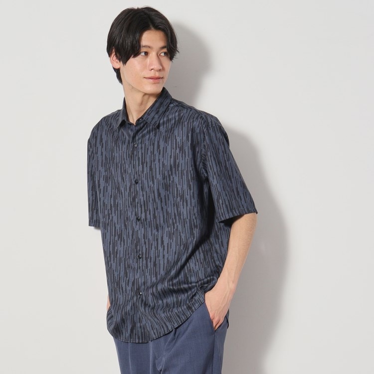 ザ ショップ ティーケー（メンズ）(THE SHOP TK(Men))のドライポリプリント半袖シャツ　洗える/吸水速乾 カジュアルシャツ