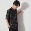 ザ ショップ ティーケー（メンズ）(THE SHOP TK(Men))のドライポリプリント半袖シャツ　洗える/吸水速乾 ブラック(119)