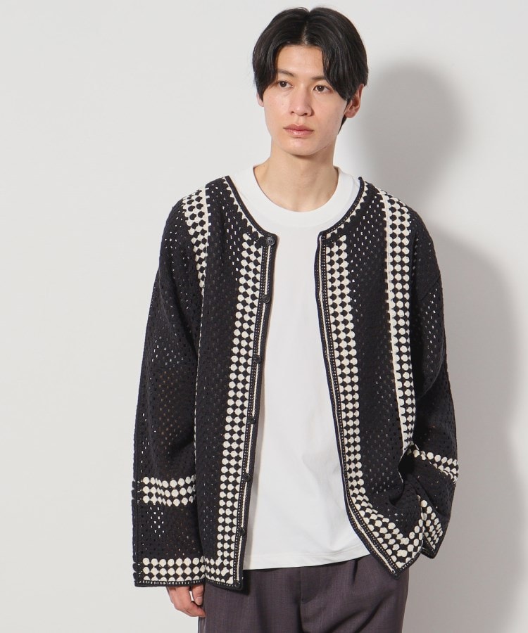 ザ ショップ ティーケー（メンズ）(THE SHOP TK(Men))のクロシェ編み風ニットカーディガン12