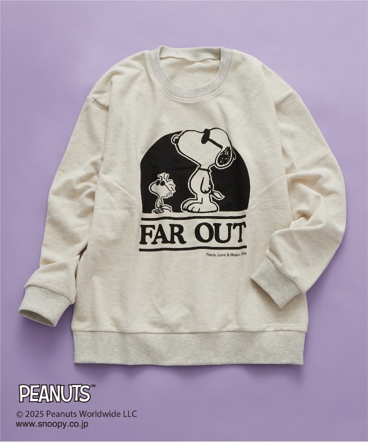 ザ ショップ ティーケー（メンズ）(THE SHOP TK(Men))のPEANUTSスウェット FAR OUT 親子リンク アイボリー(004)