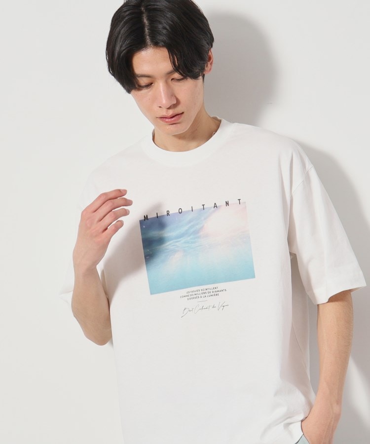 ザ ショップ ティーケー（メンズ）(THE SHOP TK(Men))の【Begin6月号掲載】オーガニックコットンプリント半袖Tシャツ オフホワイト(103)