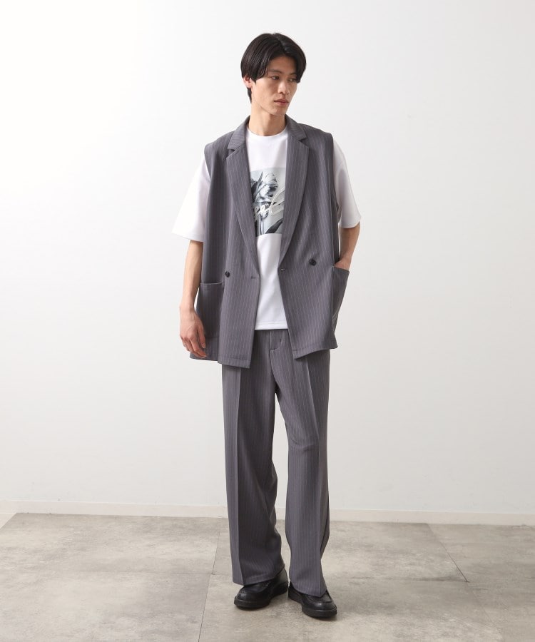 ザ ショップ ティーケー（メンズ）(THE SHOP TK(Men))のタックワイドスラックス【セットアップ可/洗濯機OK】16