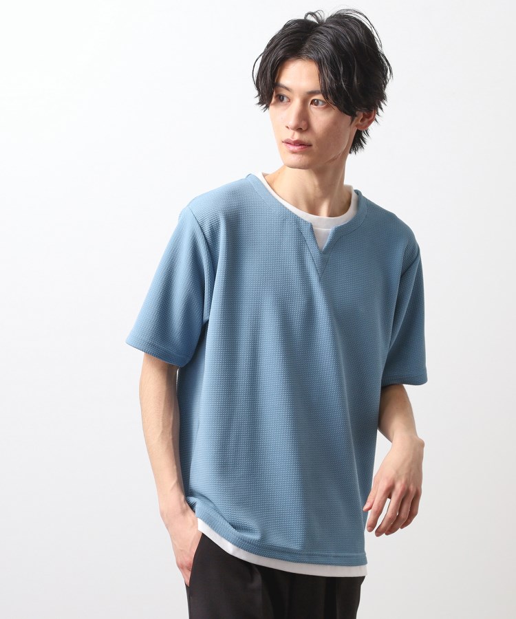 ザ ショップ ティーケー（メンズ）(THE SHOP TK(Men))のミニフクレキーネック半袖Tシャツ23
