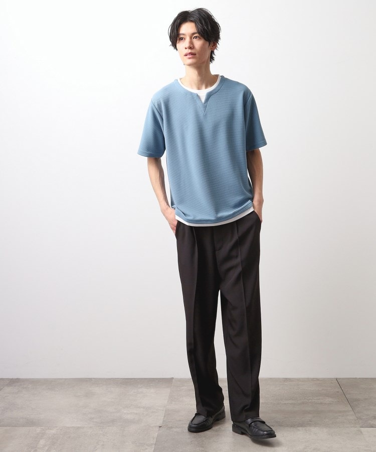 ザ ショップ ティーケー（メンズ）(THE SHOP TK(Men))のミニフクレキーネック半袖Tシャツ24