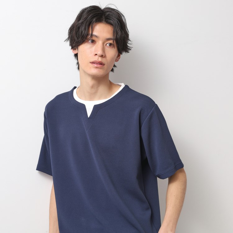 ザ ショップ ティーケー（メンズ）(THE SHOP TK(Men))のミニフクレキーネック半袖Tシャツ カットソー