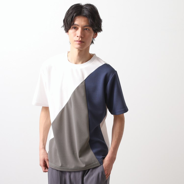 ザ ショップ ティーケー（メンズ）(THE SHOP TK(Men))のアムンゼン異素材切替半袖Tシャツ カットソー