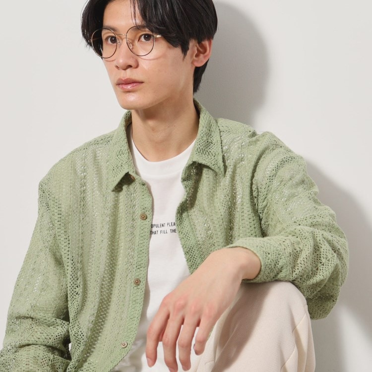 ザ ショップ ティーケー（メンズ）(THE SHOP TK(Men))のレースシャツアンサンブル長袖シャツ・半袖Tシャツセットアイテム カジュアルシャツ