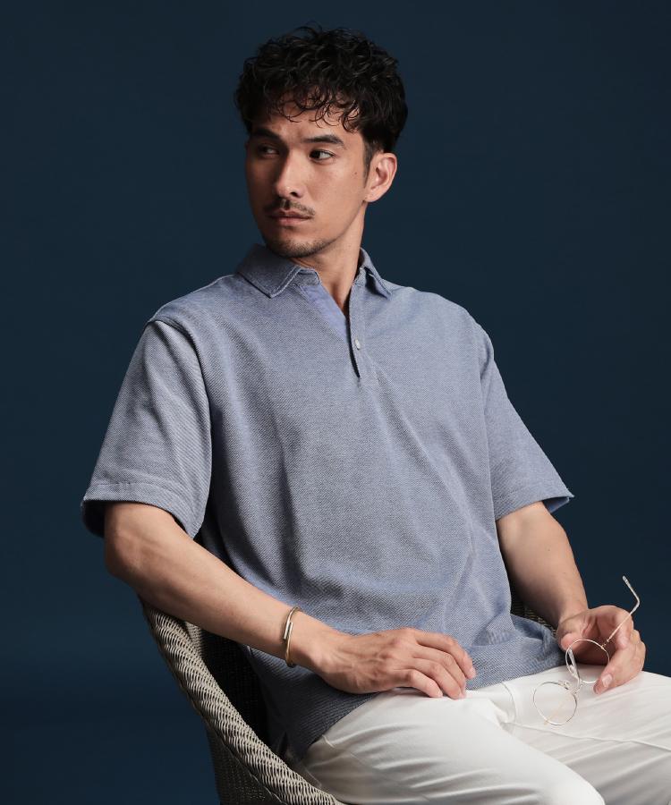 ザ ショップ ティーケー（メンズ）(THE SHOP TK(Men))のシャンブレーカノコスキッパーポロシャツ