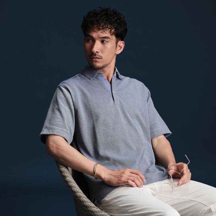 ザ ショップ ティーケー（メンズ）(THE SHOP TK(Men))のシャンブレーカノコスキッパーポロシャツ ポロシャツ