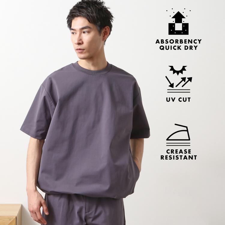 ザ ショップ ティーケー（メンズ）(THE SHOP TK(Men))のパーフェクテックスピンドル半袖Tシャツ【セットアップ可/吸水速乾/UVカット/アンチピリング】 Ｔシャツ