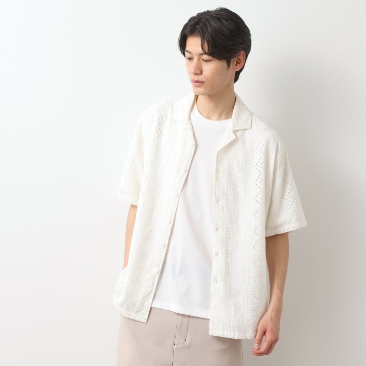 ザ ショップ ティーケー（メンズ）(THE SHOP TK(Men))のインド刺繍半袖シャツ　【親子リンク/洗濯機OK】 カジュアルシャツ