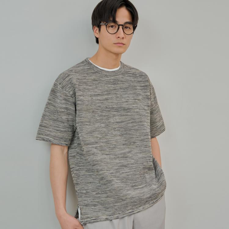 ザ ショップ ティーケー（メンズ）(THE SHOP TK(Men))のドライタッチ半袖ニットTシャツ　【洗濯機ＯＫ】 ニット/セーター