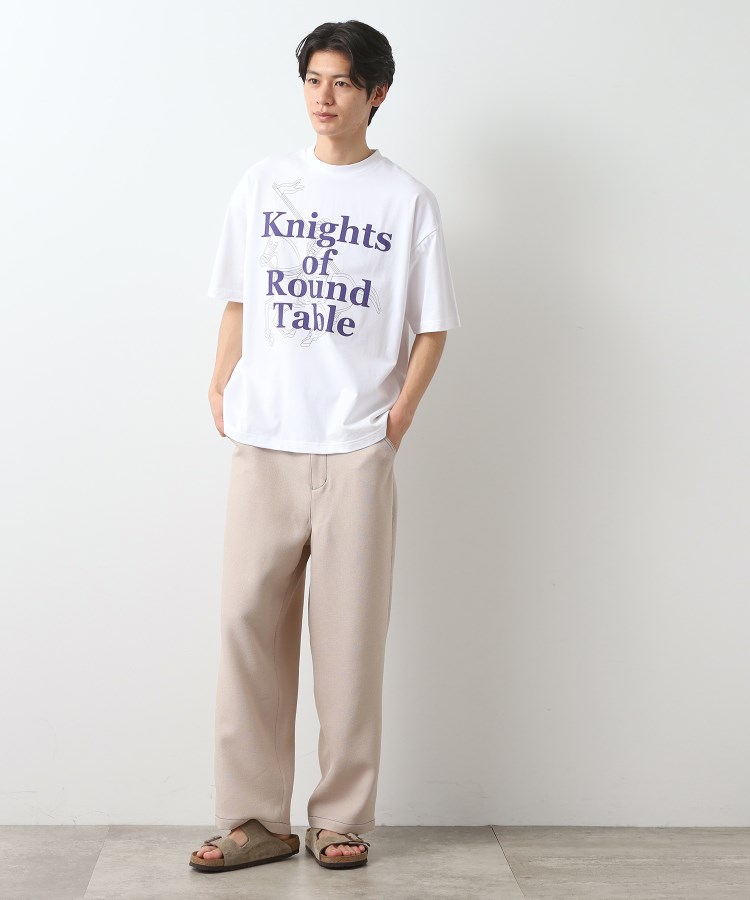 ザ ショップ ティーケー（メンズ）(THE SHOP TK(Men))のスウェード半袖ロゴTシャツ　洗濯機OK2