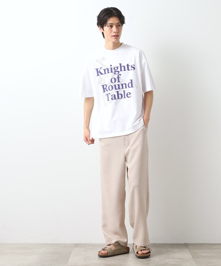 ザ ショップ ティーケー（メンズ）(THE SHOP TK(Men))のスウェード半袖ロゴTシャツ　洗濯機OK3