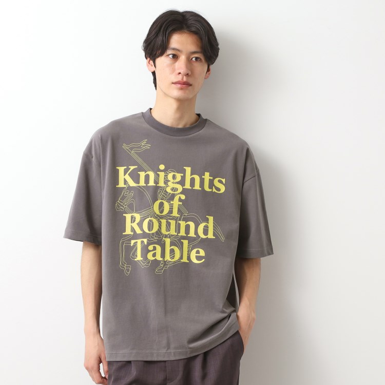 ザ ショップ ティーケー（メンズ）(THE SHOP TK(Men))のスウェード半袖ロゴTシャツ　洗濯機OK Ｔシャツ