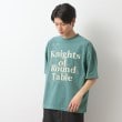 ザ ショップ ティーケー（メンズ）(THE SHOP TK(Men))のスウェード半袖ロゴTシャツ　洗濯機OK ブルーグリーン(097)