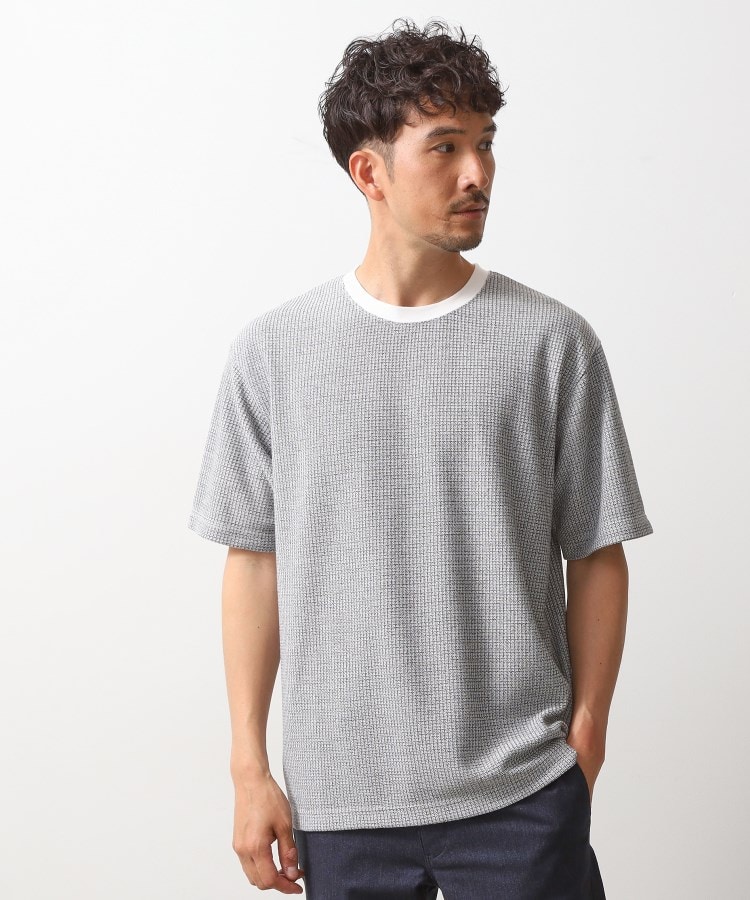 ザ ショップ ティーケー（メンズ）(THE SHOP TK(Men))のカットジャカード半袖Tシャツ オフホワイト(003)