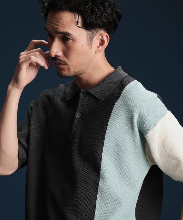 パネルニットポロシャツ(ポロシャツ) | THE SHOP TK(Men)(ザ パネルニットポロシャツ(ポロシャツ) | THE SHOP TK(Men)(ザ