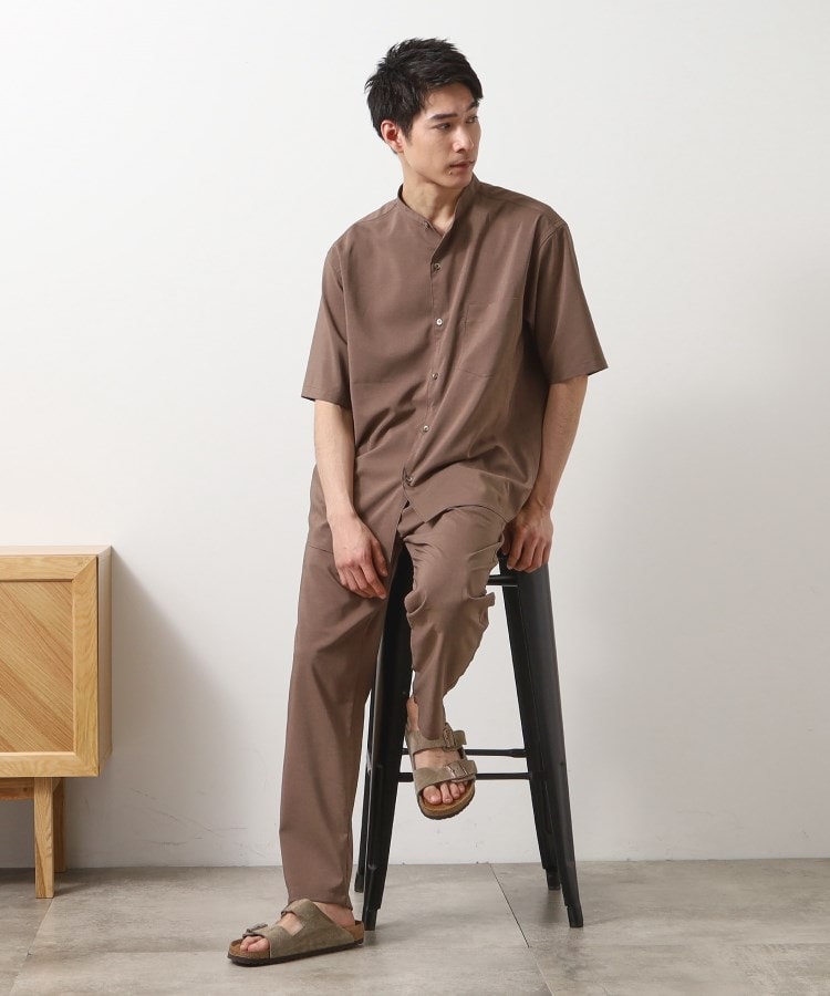 ザ ショップ ティーケー（メンズ）(THE SHOP TK(Men))の【Begin7月号掲載】クールファイバーバンドカラー半袖シャツ　接触冷感／吸水速乾／UVケア／軽量／セットアップ可2