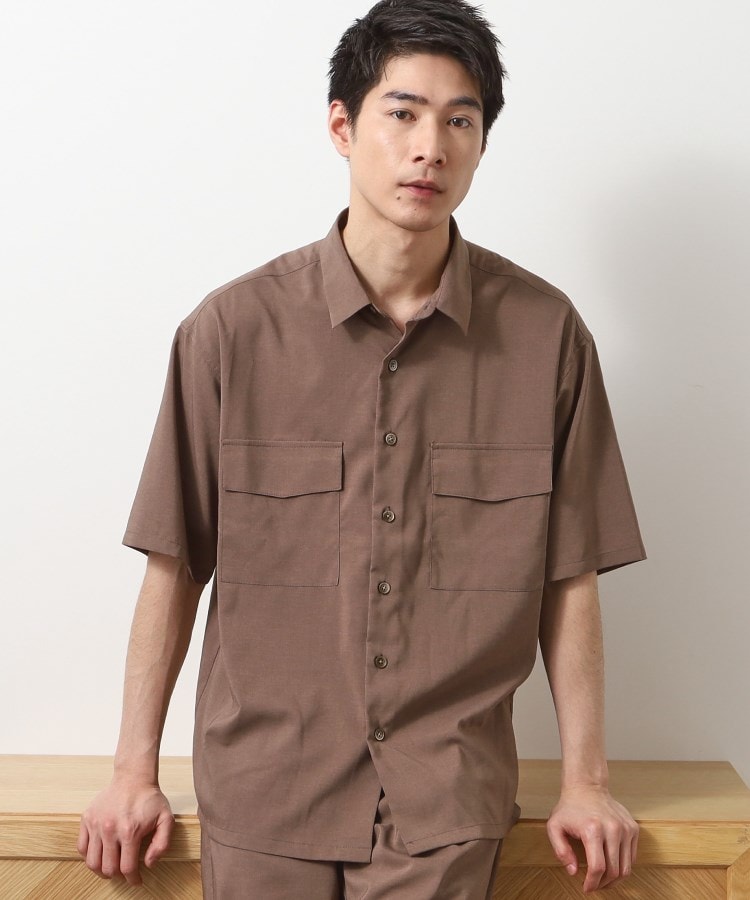 ザ ショップ ティーケー（メンズ）(THE SHOP TK(Men))の【Begin7月号掲載】クールファイバーダブルフラップ半袖シャツ　接触冷感／吸水速乾／UVケア／軽量／セットアップ可2