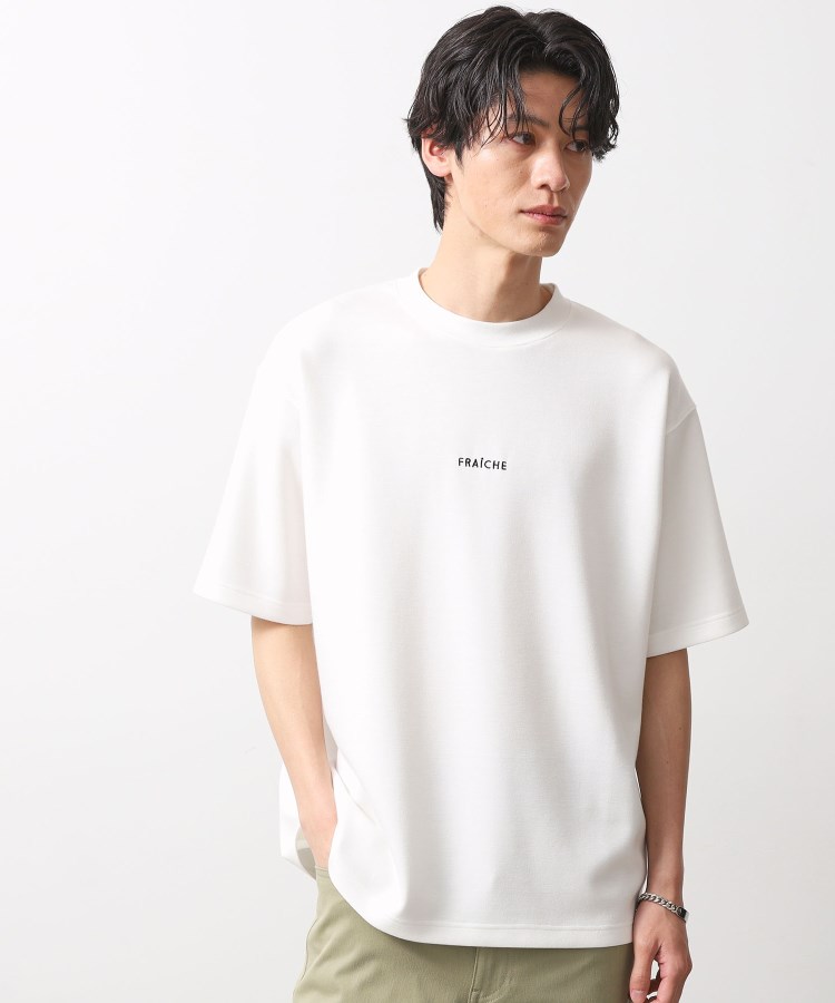 ザ ショップ ティーケー（メンズ）(THE SHOP TK(Men))のボタニカルプリントオーバーサイズ半袖Ｔシャツ オフホワイト(003)