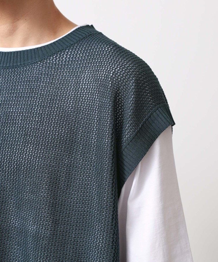 ザ ショップ ティーケー（メンズ）(THE SHOP TK(Men))のメッシュニットアンサンブルベスト　【半袖Tシャツセットアイテム/洗濯機OK】27