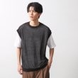 ザ ショップ ティーケー（メンズ）(THE SHOP TK(Men))のメッシュニットアンサンブルベスト　【半袖Tシャツセットアイテム/洗濯機OK】 ブラック(019)