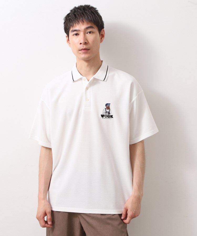 ザ ショップ ティーケー（メンズ）(THE SHOP TK(Men))のサガラ刺繍半袖ポロシャツ　【洗濯機OK/ユニセックス】1
