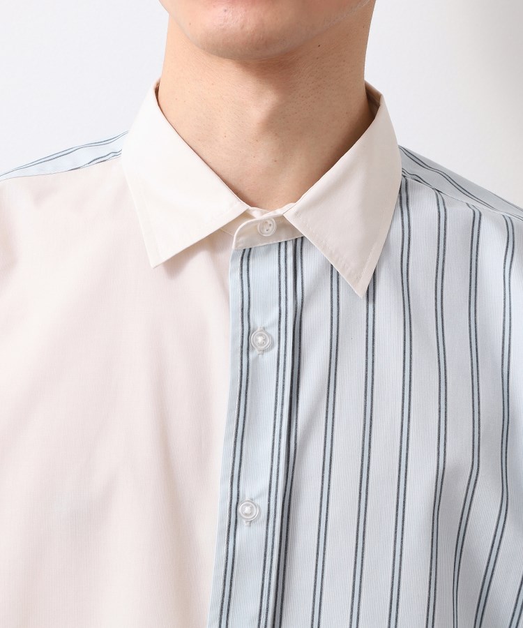 ザ ショップ ティーケー（メンズ）(THE SHOP TK(Men))のブロードパネルストライプ半袖シャツ 洗濯機OK／サスティナブル素材12