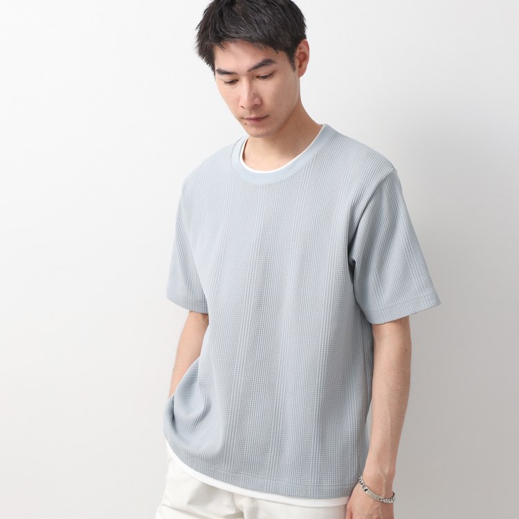 ザ ショップ ティーケー（メンズ）(THE SHOP TK(Men))のランダムワッフル半袖Tシャツ 【洗濯機ＯＫ】 Ｔシャツ