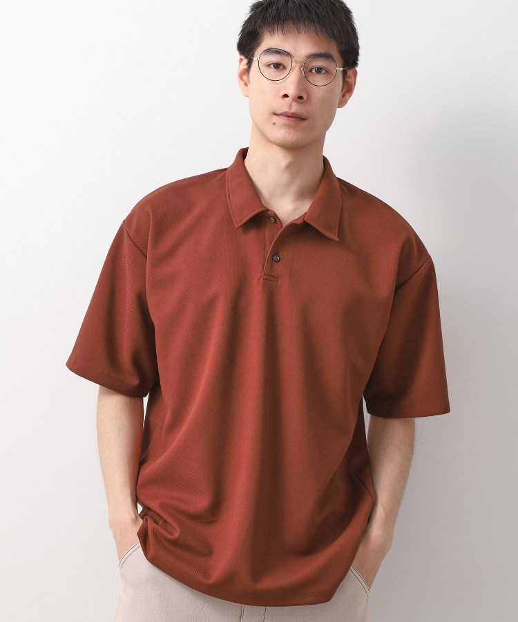 ザ ショップ ティーケー（メンズ）(THE SHOP TK(Men))のドライタッチカノコポロシャツ 洗濯機OK オレンジ(069)