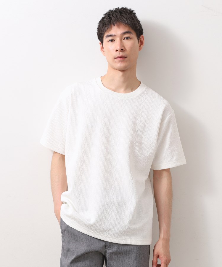 ザ ショップ ティーケー（メンズ）(THE SHOP TK(Men))のライトフクレジャカード半袖Tシャツ 洗濯機OK1