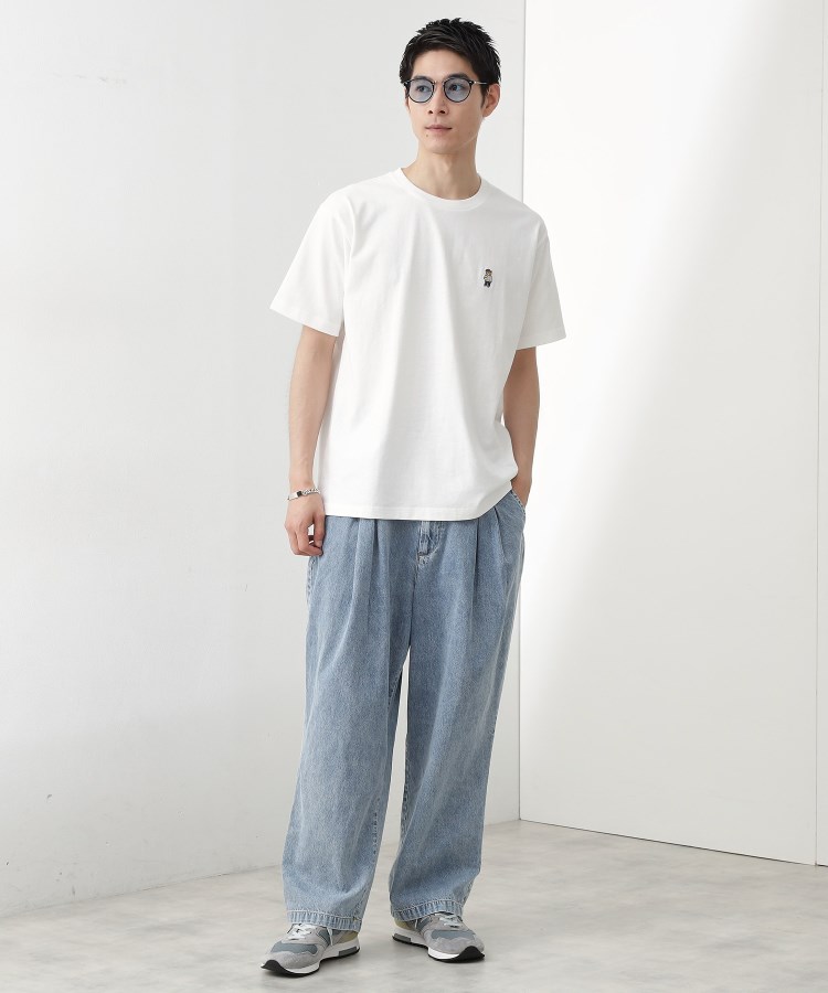 まなぽん Tシャツ 80 ワンポイントベアーロゴ半袖Tシャツ【洗濯機OK】（Tシャツ