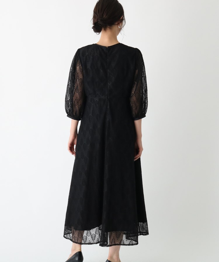 リーフレースワンピース【OPAQUE.CLIP NAVY/WEB限定サイズ】(マキシ