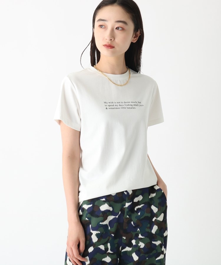 オペークドットクリップ(OPAQUE.CLIP)の◆メッセージプリントTシャツ【WEB限定サイズ】 オフホワイト(003)