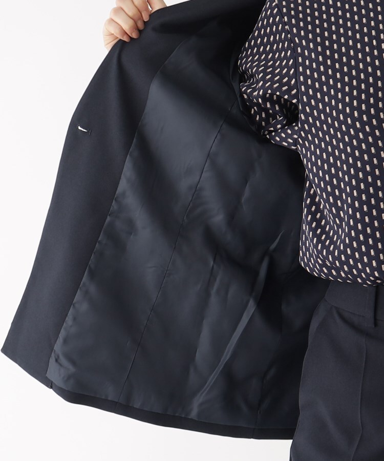 ◇ウーリッシュストレッチ パール調ボタンジャケット【OPAQUE
